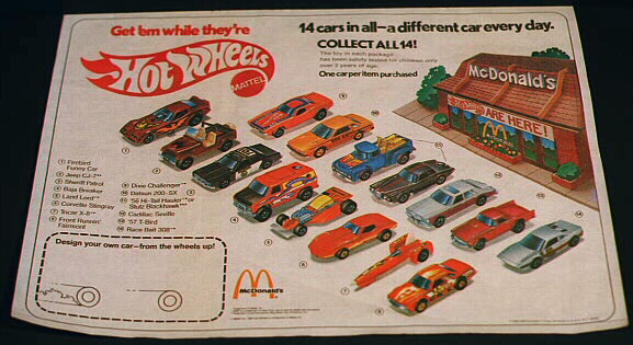 mcdonalds hot wheels 1983